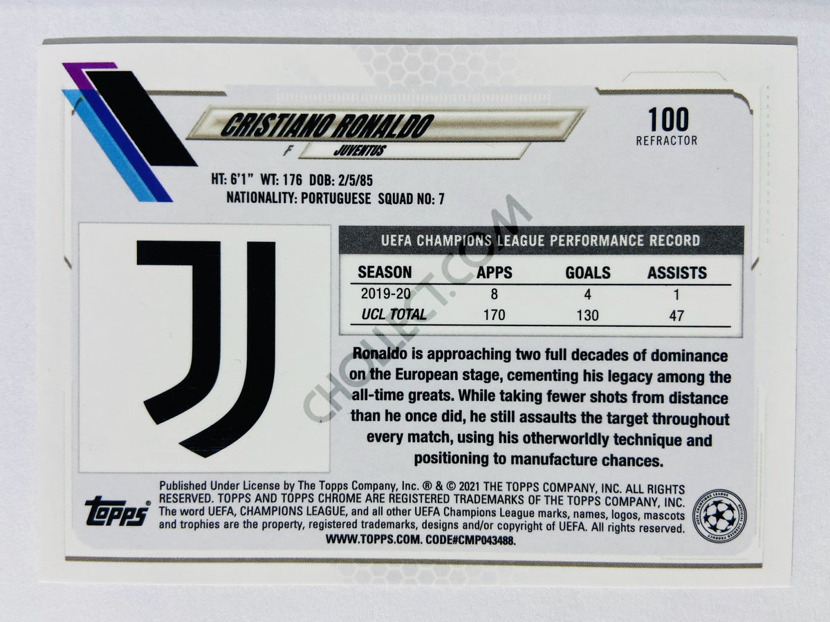 Cristiano Ronaldo - Juventus 2020-21 Topps Chrome UCL Refractor #100