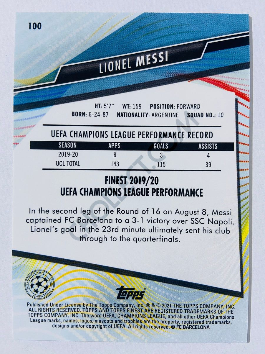 Lionel Messi - FC Barcelona - 2021 Topps Finest UCL #100