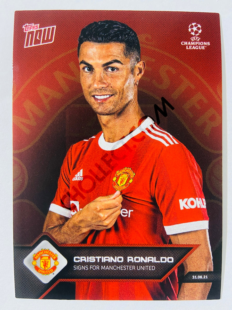 Cristiano Ronaldo - Manchester United 2021 Topps Now UCL Signs for Manchester United #14