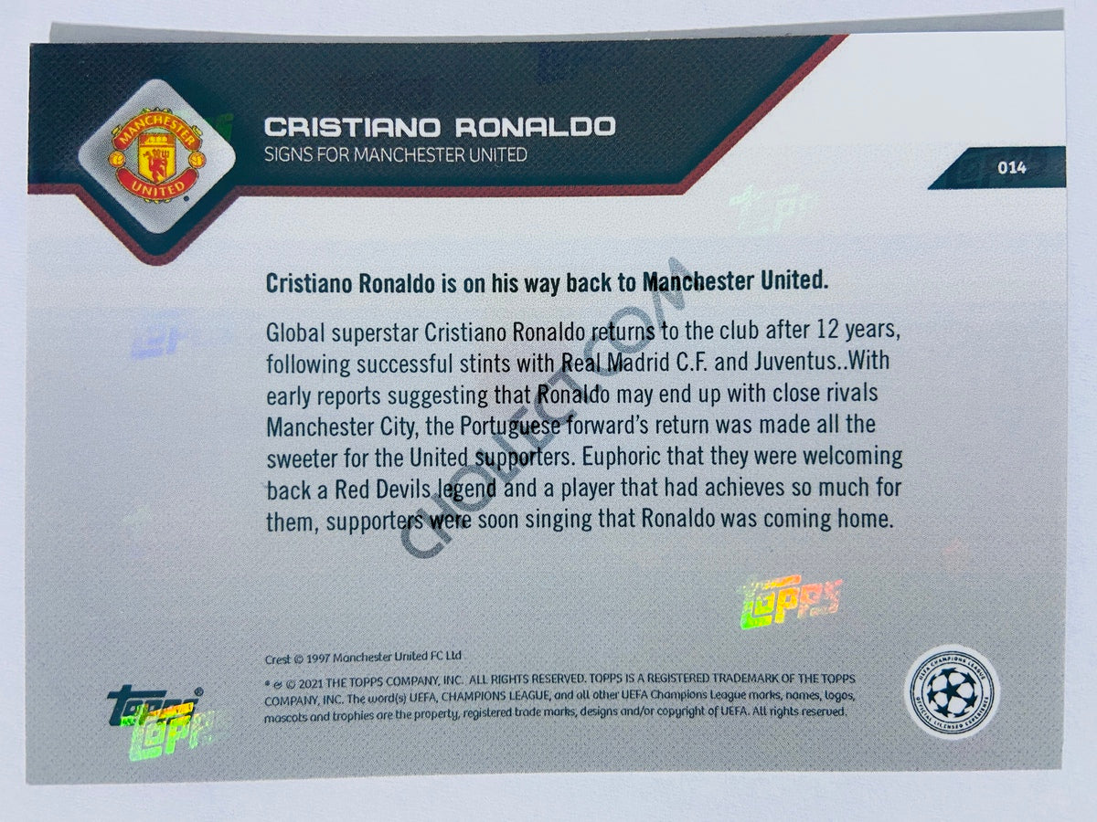 Cristiano Ronaldo - Manchester United 2021 Topps Now UCL Signs for Manchester United #14