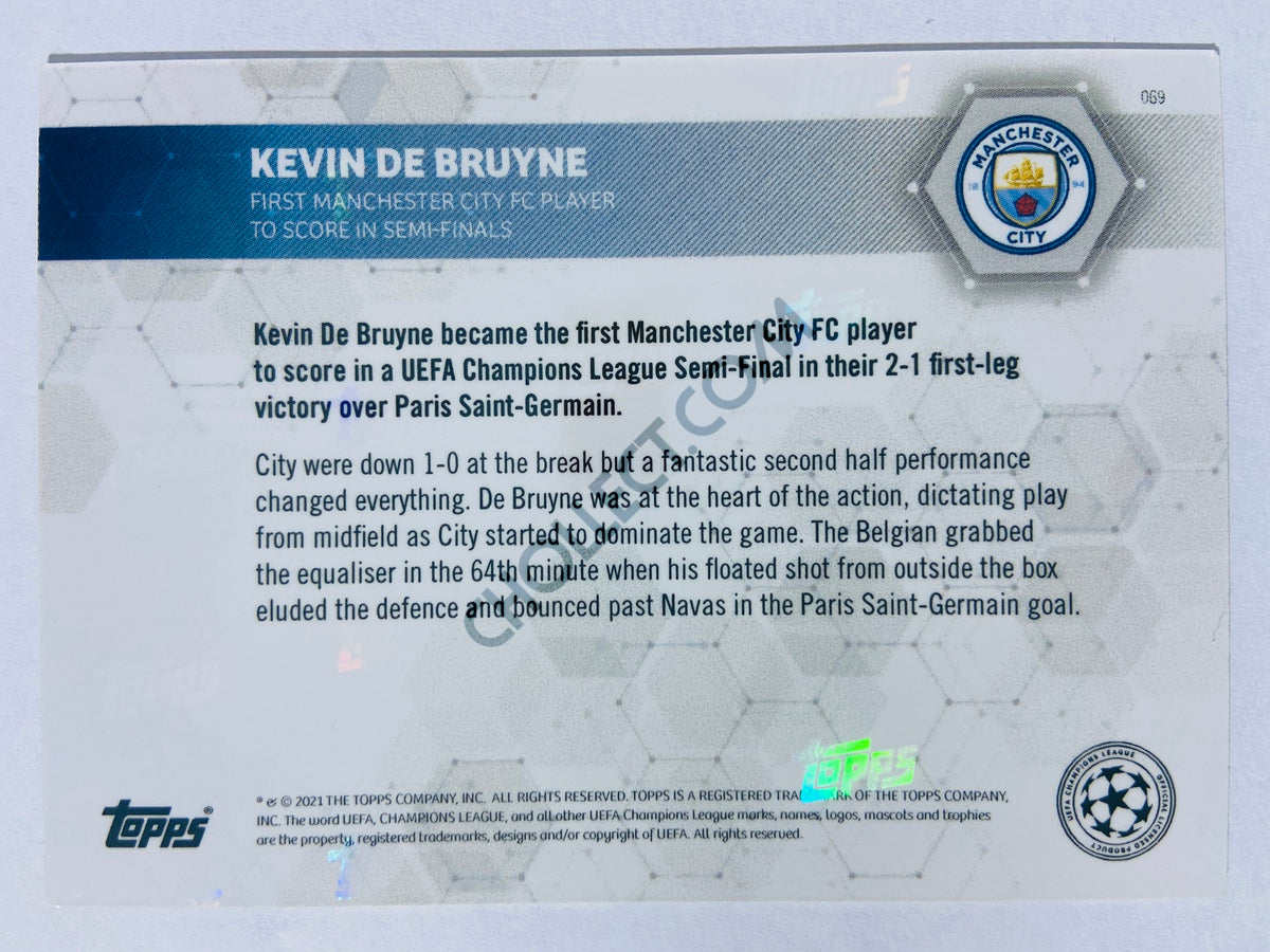 Kevin de Bruyne - Manchester City 2021 Topps Now UCL First Manchester City FC Player to Score in Semi-Finals #69