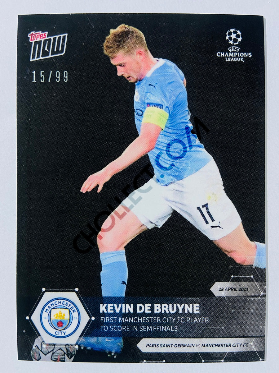 Kevin de Bruyne - Manchester City 2021 Topps Now UCL First Manchester City FC Player to Score in Semi-Finals #69 - Black Parallel 15/99