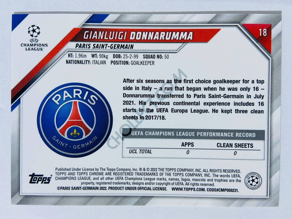 Gianluigi Donnarumma - Paris Saint-Germain 2021-22 Topps Chrome UCL #18