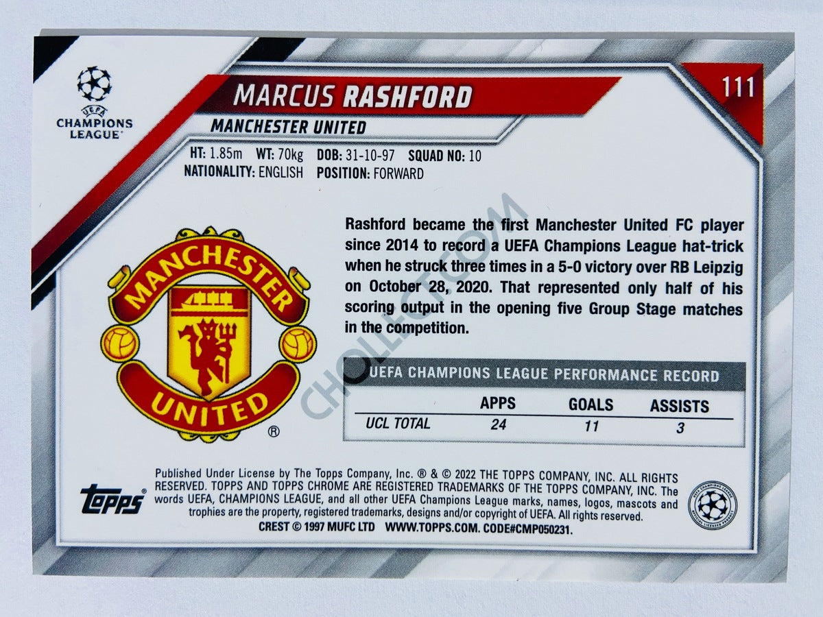 Marcus Rashford - Manchester United 2021-22 Topps Chrome UCL #111