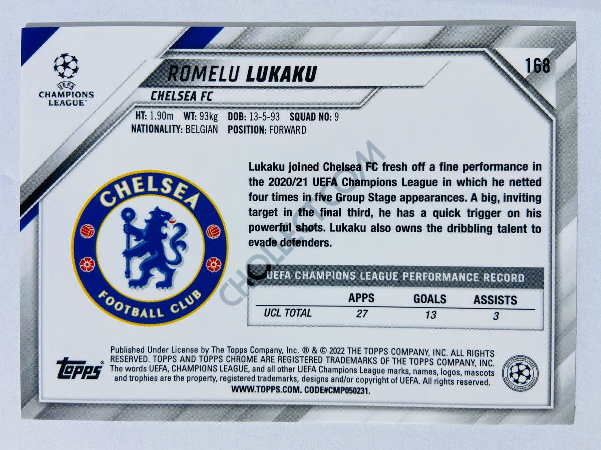 Romelu Lukaku - Chelsea FC 2021-22 Topps Chrome UCL #168
