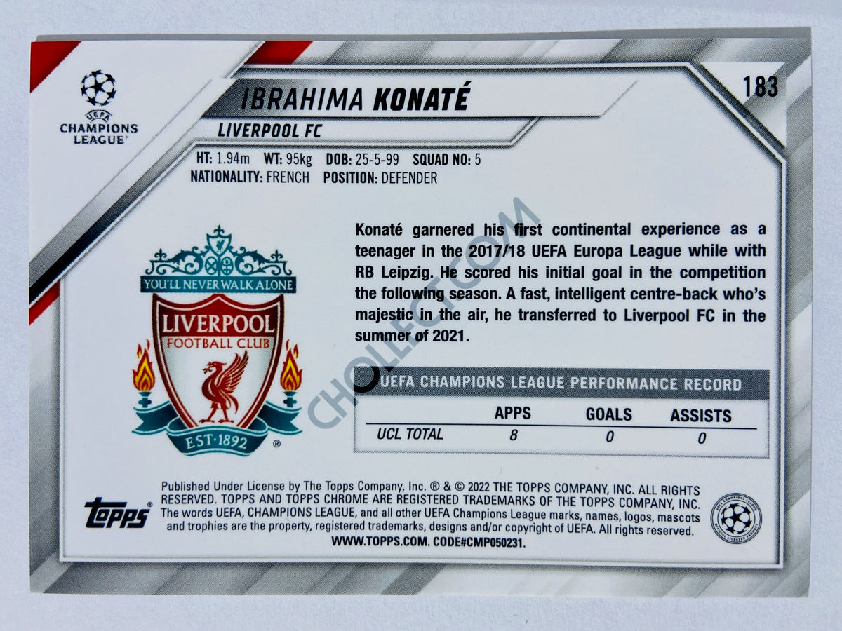 Ibrahima Konate - Liverpool FC 2021-22 Topps Chrome UCL #