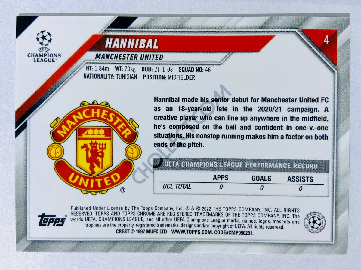 Hannibal - Manchester United 2021-22 Topps Chrome UCL RC Rookie #4
