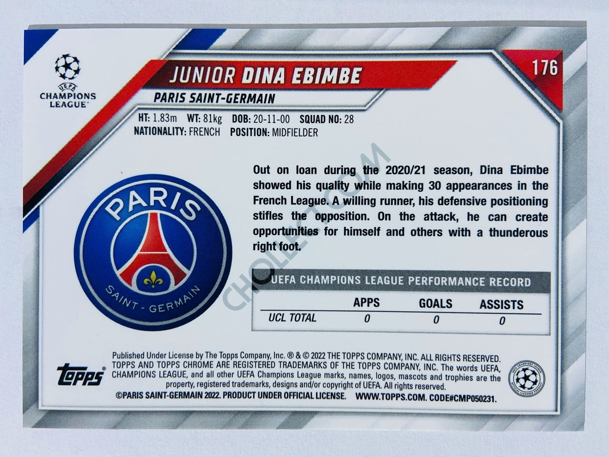 Junior Dina Ebimbe - Paris Saint-Germain 2021-22 Topps Chrome UCL RC Rookie #176