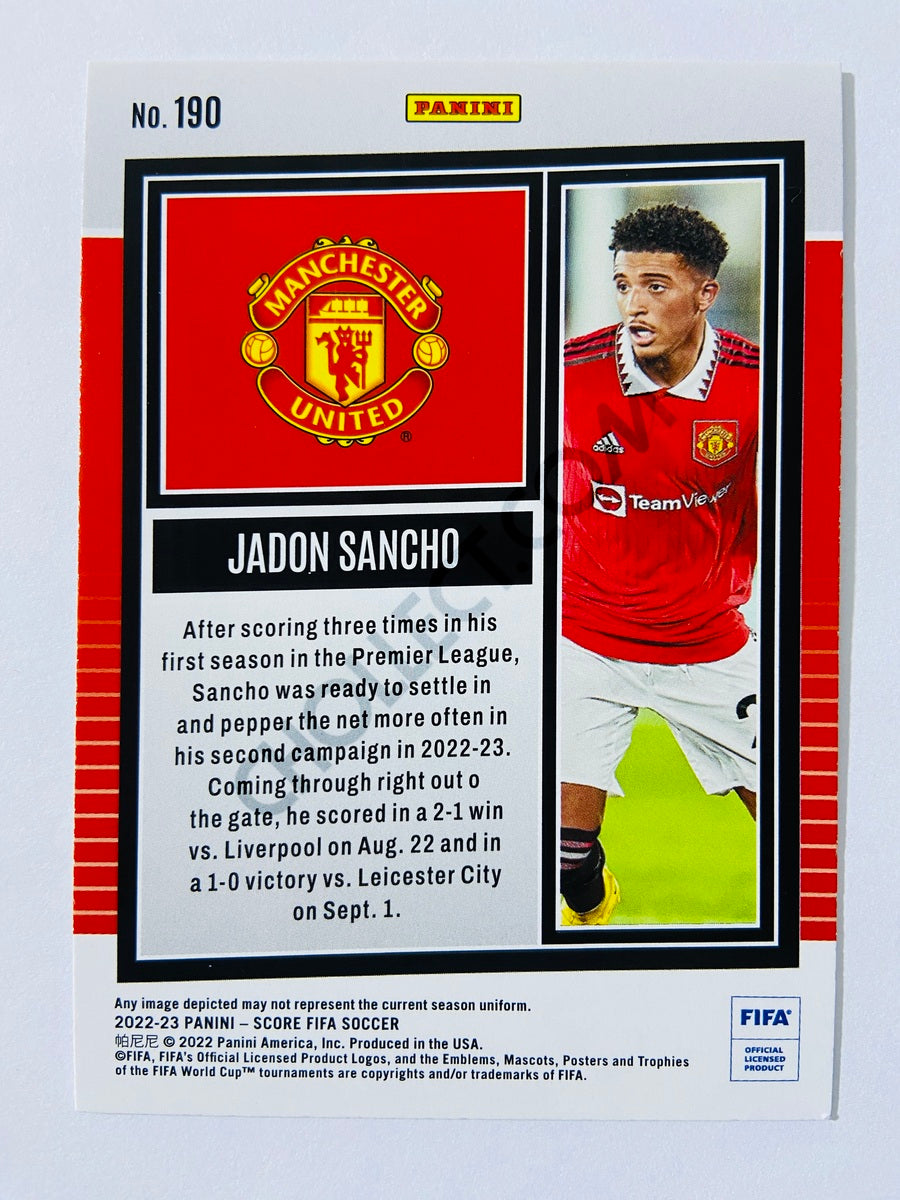 Jadon Sancho - Manchester United 2022-23 Panini Score FIFA Laser Parallel #190