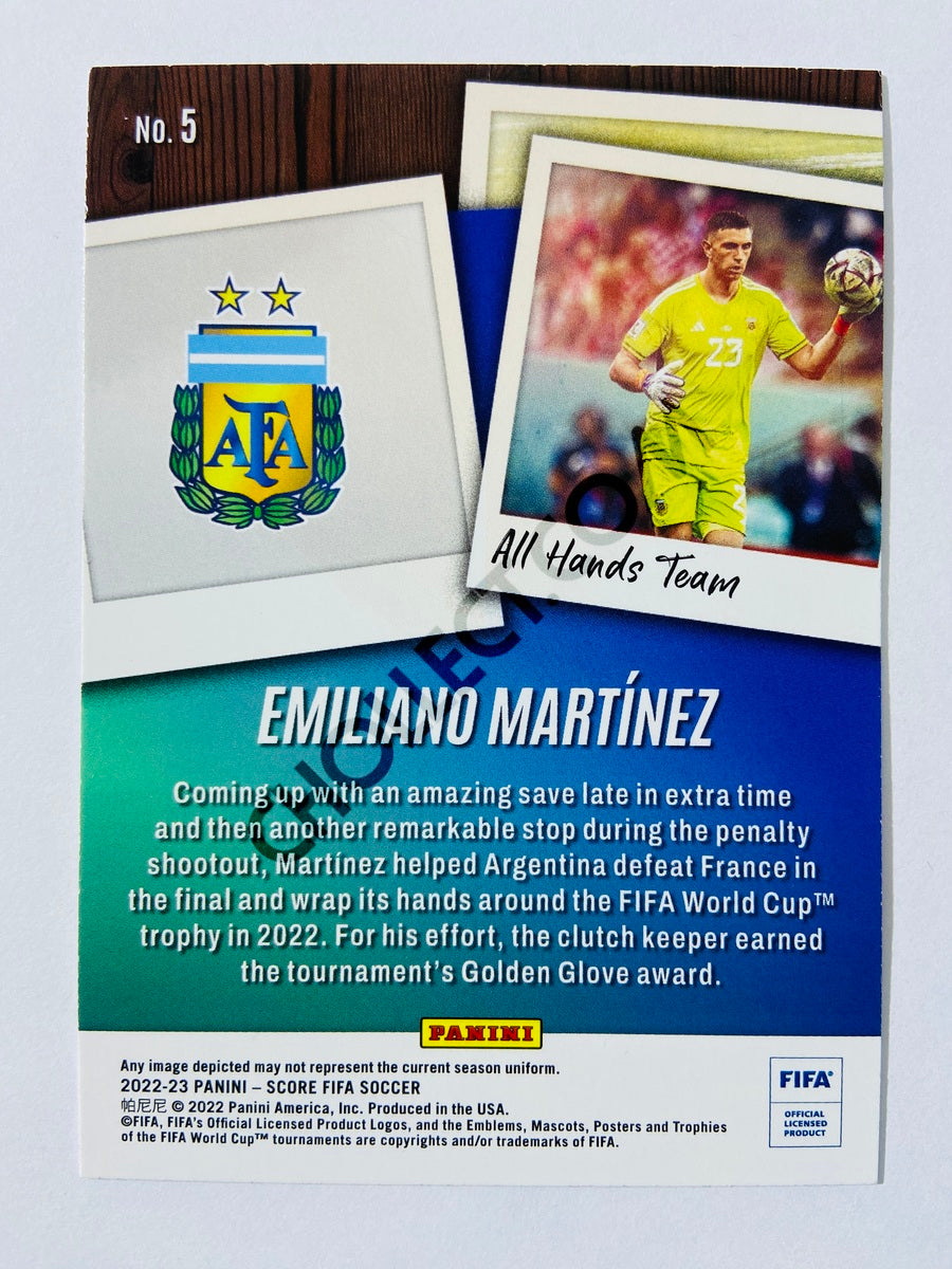 Emiliano Martinez - Argentina 2022-23 Panini Score FIFA All Hands Team Insert #5