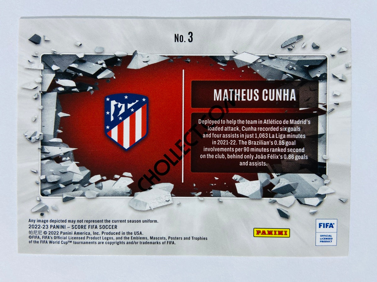 Matheus Cunha - Atletico de Madrid 2022-23 Panini Score FIFA Breakthrough Insert #3