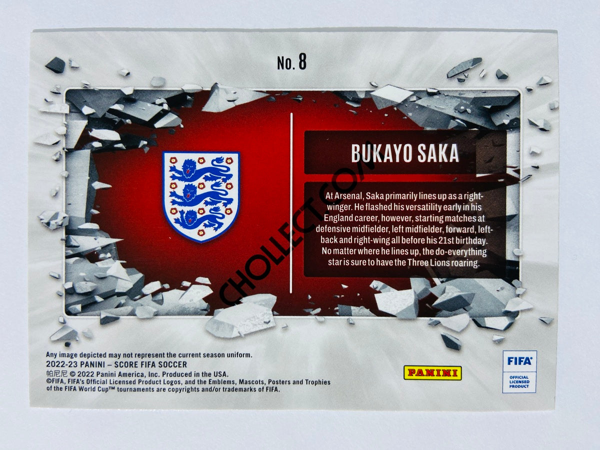 Bukayo Saka - England 2022-23 Panini Score FIFA Breakthrough Insert #8