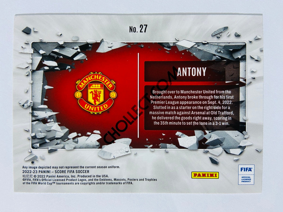 Antony - Manchester United 2022-23 Panini Score FIFA Breakthrough Insert #27