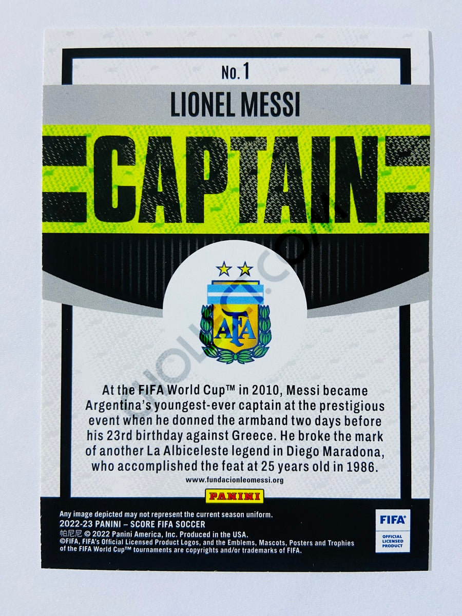 Lionel Messi - Argentina 2022-23 Panini Score FIFA Captain Insert #1